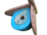 Creative Leaf Shape Bird House Beautiful Bright-colored Wood Bird Nest for Garden-Blue V1263-JX-931