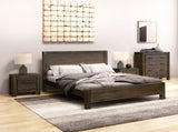 4 Pieces Bedroom Suite in Solid Wood Veneered Acacia Construction Timber Slat Double Size Chocolate V43-BDS-NOW-4PC-TBY-DCH