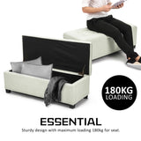 Storage Ottoman Stool 102cm Fabric LIGHT GREEN V274-FT-GQ003-LGN