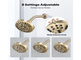 Tub and Shower Faucet Set, Complete with 127 mm Rainfall Shower Head and Bathtub Spout, 8-Setting V952-YGHLLTZHHWHWLKQ5W001V0