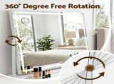 Embellir 100x70cm Makeup Mirror 360 degree Rotatable Vanity Mirror 10x magnifing MM-E-FRAME-70100LED-ZJ