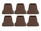 6 Pcs Furniture Risers Plastic Antislip Bed Risers Wood Grain for Storage Desk Sofa Chair Washing V1294-YM0521-3117220279611