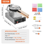 VEVOR Commercial Waffle Maker, 1400W Egg Pancake Baker Machine, Non-Stick Stainless Steel Egg V952-SYQPHFBJDP1PGYHUZV3