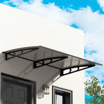 Instahut Window Door Awning Canopy 1mx2m Grey Solid Sheet Metal Frame AWN-B-1X2-SLD-METAL-GR