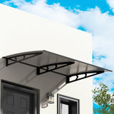 Instahut Window Door Awning Canopy 1mx2m Grey Solid Sheet Metal Frame AWN-B-1X2-SLD-METAL-GR