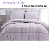 Hotel Living 3 Piece Seersucker Comforter Set Queen Lilac V442-ATX-COMFORTER-SEERSUCKER-LILAC-QS