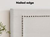 Artiss Bed Frame Bed Head Headboard Queen Fabric - RIVE Beige BED-HEAD-RIVE-Q-BG