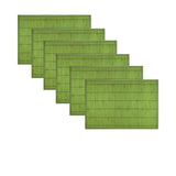 Set of 6 Narrow Slat Bamboo Table Placemats 30 x 45cm Green V442-JTC-PLACEMAT-BAMBOOCOL2G-GREEN-RE