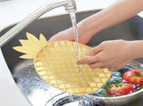 Wooden Serving Tray Large Golden Pineapple for Home Snacks and Fruit Display V1192-AZ-W-21745