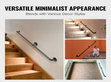 Pipe Stair Handrail, 1.8m Staircase Handrail, 200KG Load Capacity Carbon Steel Pipe Handrail, V952-TZBGSLTFSGYG6G9AAV0
