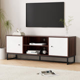 Artiss TV Unit 150cm Storage Shelves Walnut White FUR-U-CT03-TV150-WALWH-AB