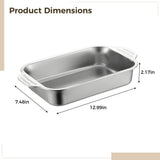 2PCS Stainless Steel Cake Pans, Rectangle Sheet Pans with Handles for Baking, Shallow Thickened V1369-AZ3-W-08628