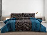 Marble Teal Nero Chevron Luxe Quilt / Doona / Duvet Cover set V745-AQ081948K3