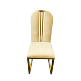 2X Dining Chair Stainless Gold Frame & Seat Beige Fabric V43-DC-FNC-BG