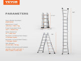 Telescoping Ladder A Frame, 13 FT Compact Aluminum Extension Ladder, Multi-Function Portable V952-DGNAZXYST40MJ7HIQV0