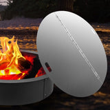 Fire Pit Lid Round 40 Inch Foldable Fire Pit Ring Snuff Cover 430 Stainless Steel Fire Pit Spark V952-GZZDSRSHPGZ40YC01V0