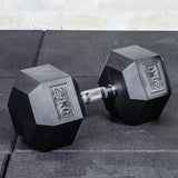 25KG Commercial Rubber Hex Dumbbell Gym Weight V63-794105