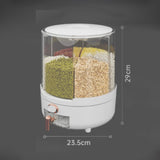 360 Degree Rotating Grain Dispenser Box PP Plastic Kitchen Storage Container for Rice and Beans V1294-YM0626-3118230011212