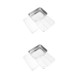 Dumpling Container Stainless Steel Multipurpose Food Storage for Fridge 2Sets V1369-AZ3-W-15862