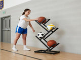 Ball Trolley Rack Display Stand For Basketball Football Storage Heavy Duty Rolling Organiser For V63-920731