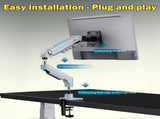Single Monitor Arm for 17-30 Inch Screens,Height Adjustable Desk Mount Sliver Aluminium Monitor V1337-FY-G3NF-BD34