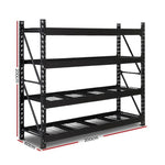 Giantz 2Mx2M Garage Shelving Warehouse Rack Pallet Racking Storage Shelve Black WR-E-2020-200BK-ABC