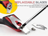 Contour Scraper Set with 6 Replaceable Stainless Steel Blades and Metal Sharpening File, Ergonomic V1341-ZY-RD39LT34-18BLADES