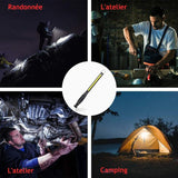 2 pcs Magnetic LED Work Light Super Bright Rechargeable Flashlight For Garage, Camping, Hiking, Car V1188-MS-227-1245
