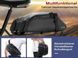 Waterproof Bike Trunk Bag 8 Liter, Black Rear Rack Bag with Reflective Elements and Detachable V1237-ZY-924-063
