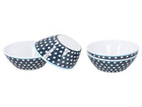 4PCS 6in Salad Bowl Dinner Serving Bowl Sets Kitchen Imitation Porcelain DinnerwareDark Blue Dots V1294-YM0721-3118210043116