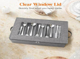 Silverware Storage Box,Flatware Organizer with Zipper Lid, 5 Compartment Cutlery Case with V1370-AZ4-10203