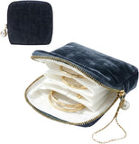 Travel Jewelry Case, Small Velvet Jewelry Pouch Bag with Zipper, Mini Portable Organizer for V1258-DP02-F-850