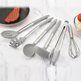 Silicone Fork and Ladle Spoon Set, Large Non Stick Kitchen Utensils for Cooking,Stirring,Serving , V1192-AZ-W-15963