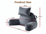 Giselle Bedding Reading Pillow with Detachable Neck Roll & Armrests Sit Up Pillow for Bed Back PILLOW-READ-VEL-GY