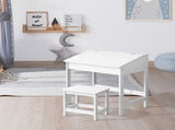 Keezi 2PCS Kids Table and Chairs Set Activity Children Playing Toys Study Desk FUNKI-IFUN-WH