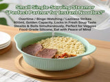 31 Double-Layer Food-Grade Silicone Microwave Steamer with Collapsible Design BPA-Free, V1341-ZY-WUHPLQE8-L-BLUE