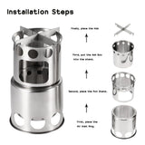Cooking Portable Camping Stove Combo Wood Burning Stove And Cooking Pot Set For Outdoor Backpacking V1369-AZ3-W-15840