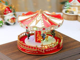 Animated Christmas Carousel with Musical LED-Light Battery Operated Holiday Tabletop Decoration, V1370-AZ4-24729