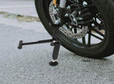 Portable Foldable Motorcycle Wheel Lift Stand for Front and Rear Wheels, Heavy Duty Black Support V1369-AZ3-W-19190
