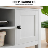 Sarantino Gio TV Stand Cabinet Cupboard in White and Natural Wood Finish TVS-064-02-WHN