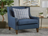 Cecilia Classic Studded Dark Blue Wingback Club Armchair V1041-JSF-5061DARKBLUE