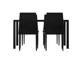Artiss Dining Chairs and Table Dining Set 4 Chair Set Of 5 Black DINING-B-M-T105-BK-AB