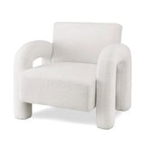 Artiss Armchair Accent Chair Lounge Sofa Couch Curved Seat Boucle White UPHO-E-ARM-03-TED-WH
