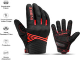 Breathable Mesh Motorcycle Gloves Touchscreen with TPR Palm Pad Hard Knuckle-Red-Medium V1164-325743