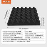 Acoustic Foam Panels 24 Pack 12 x 12 x 2 in for Studio Wall and Ceiling V952-FZZSPMBHSL12YD9F3V0