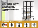 Modular Wire Storage 60x60cm Steel Shelving Black With Wheels For Garage Warehouse Or Kitchen V63-841251