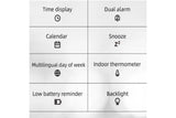 LCD Digital Alarm Clock With Transparent Display Dual Alarms 12/24H Snooze Date Week Temperature V1263-JX-8003