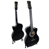 Karrera 38in Pro Cutaway Acoustic Guitar with Carry Bag - Black CC38-PRO-BK