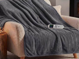 Laura Hill XL Electric Heated Blanket Throw Soft Coral Fleece with 10 Heat Settings - Grey THRG-KH-200-GY