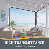 Clear PVC Tarpaulin with Grommets, Waterproof UV-Resistant Protective Sheet for Patios, Greenhouses V1189-LC-HW-00245